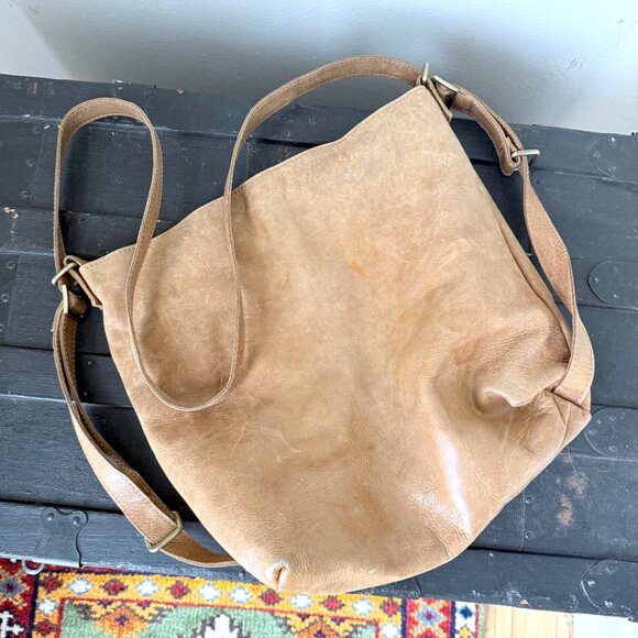 Convertible Leather Backpack Purse Crossbody Shoulder Bag Distressed Brown hobo - Picture 9 of 9